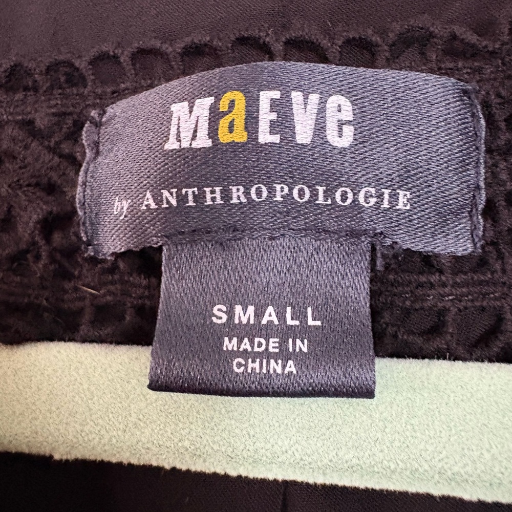 Anthropologie Maeve Mini Black Velvet Dress Size Small - Picture 6 of 8